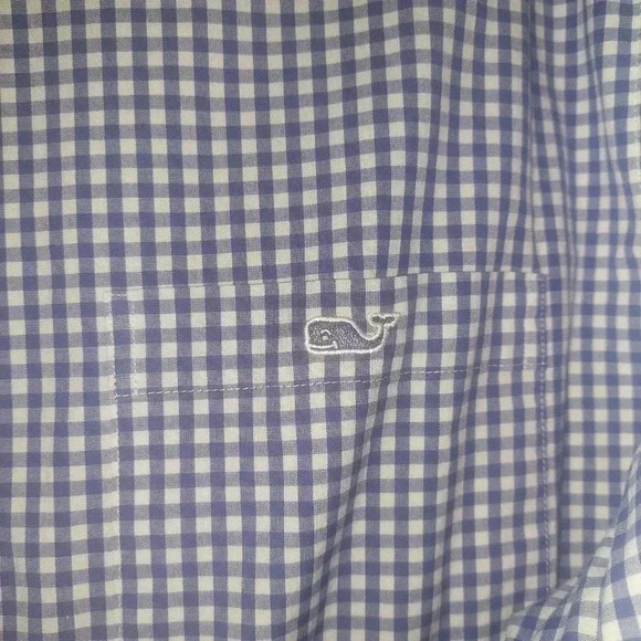 Vineyard Vines Classic Fit Tucker Shirt XL Men's Blue Gingham Long Sleeve - Picture 2 of 5